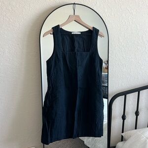 Abercrombie & Fitch Linen Cotton Knit Squared Neckline Mini Dress